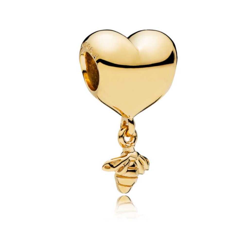 PANDORA Shine Heart & Bee Charm